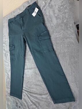 Kut  from Kloth Straight-Leg Cargo Pants  Teal Green Women’s Utility Size 10 NWT